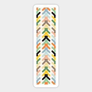 Stylized geo shapes in warm yellows, greens and blues Sticker